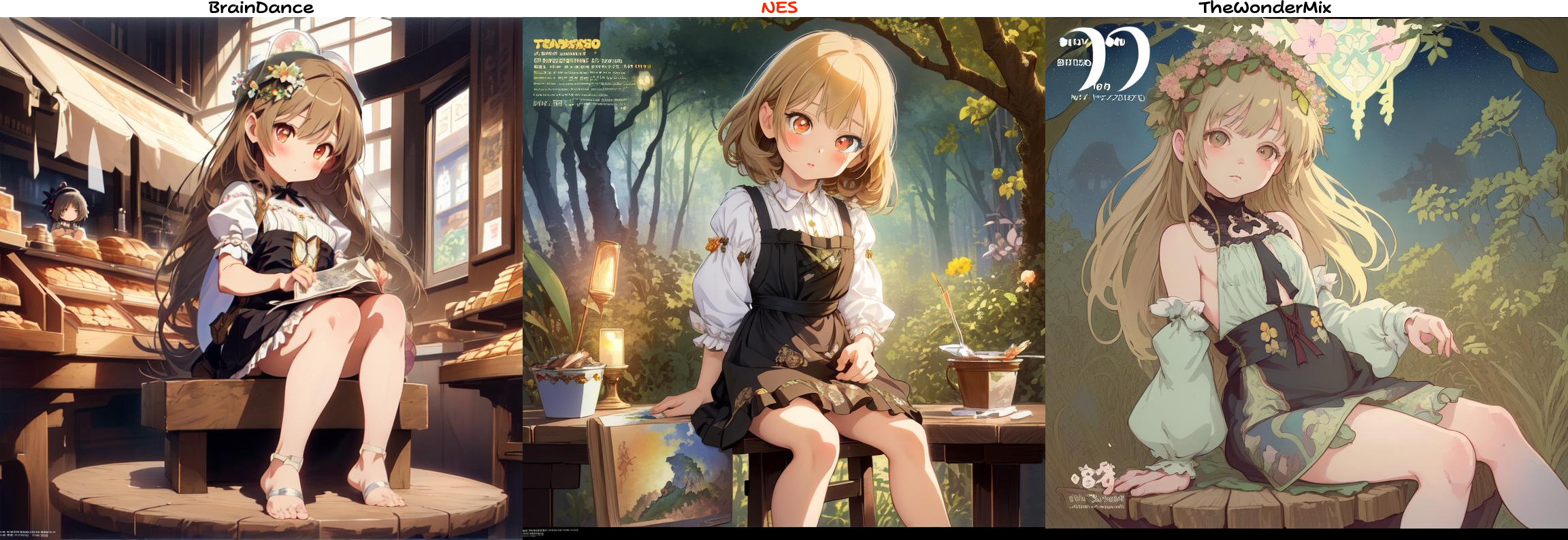 Anime girl in forest